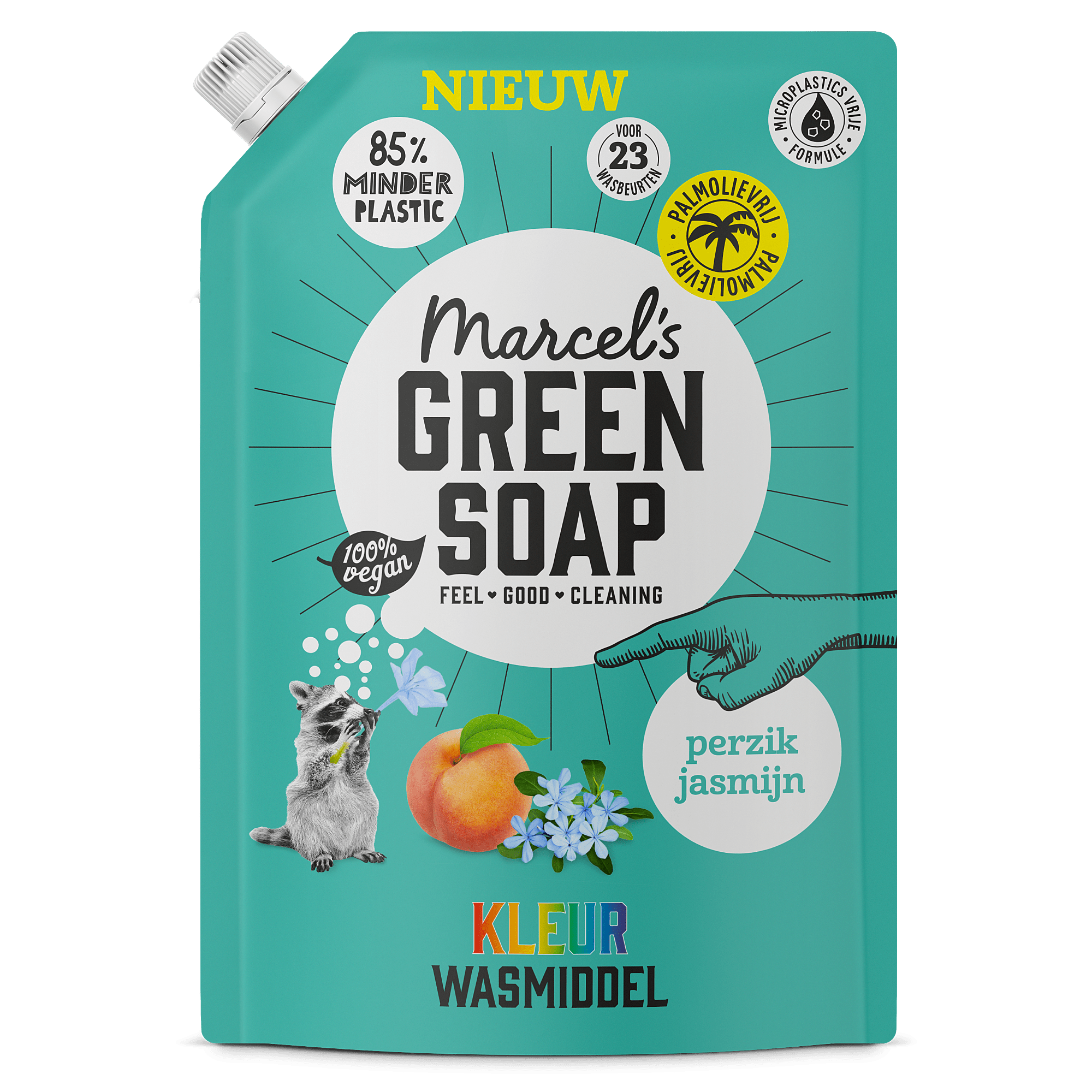 M.Green soap Lessive liquide couleur peach & jasmine recharge 1000ml